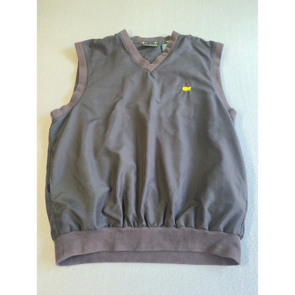 Masters Collection Golf Vest Mens Medium Black V-Neck Microfiber Windbreaker
